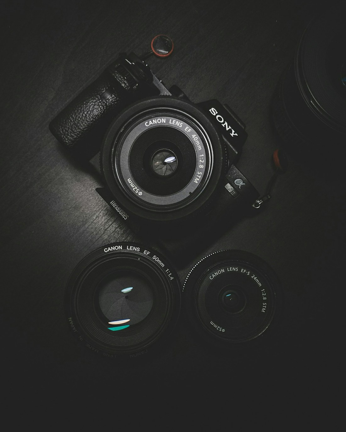 Close-up of a camera and lens