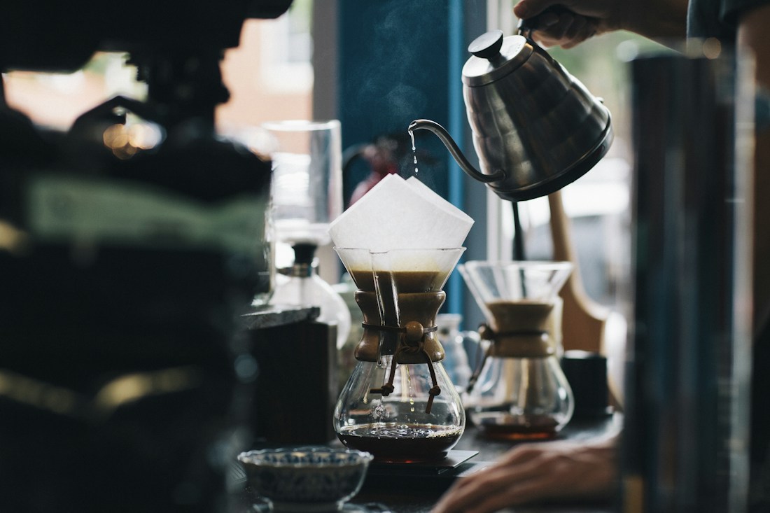 Coffee being prepared, an everyday product filming idea